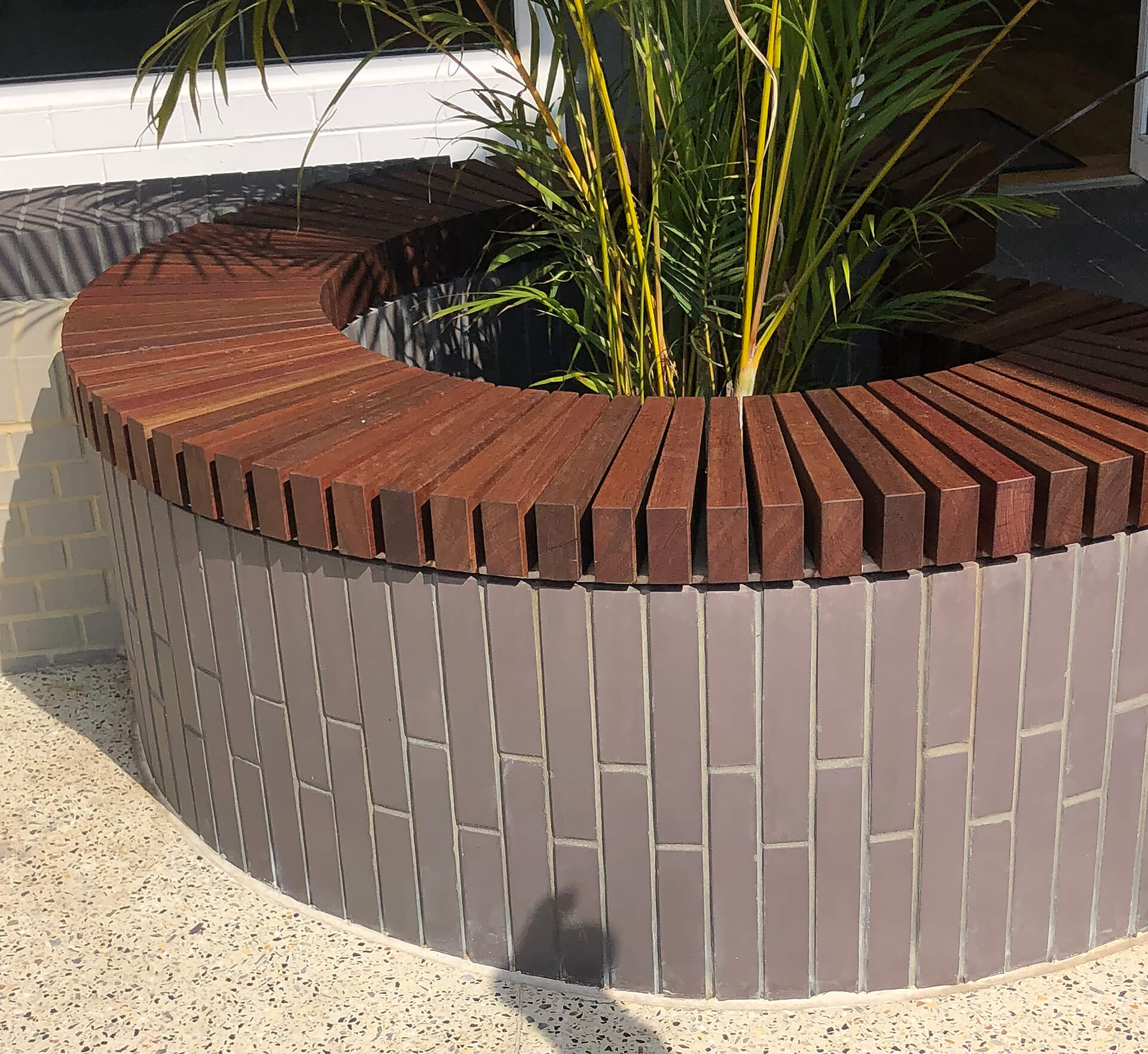 curved planter box