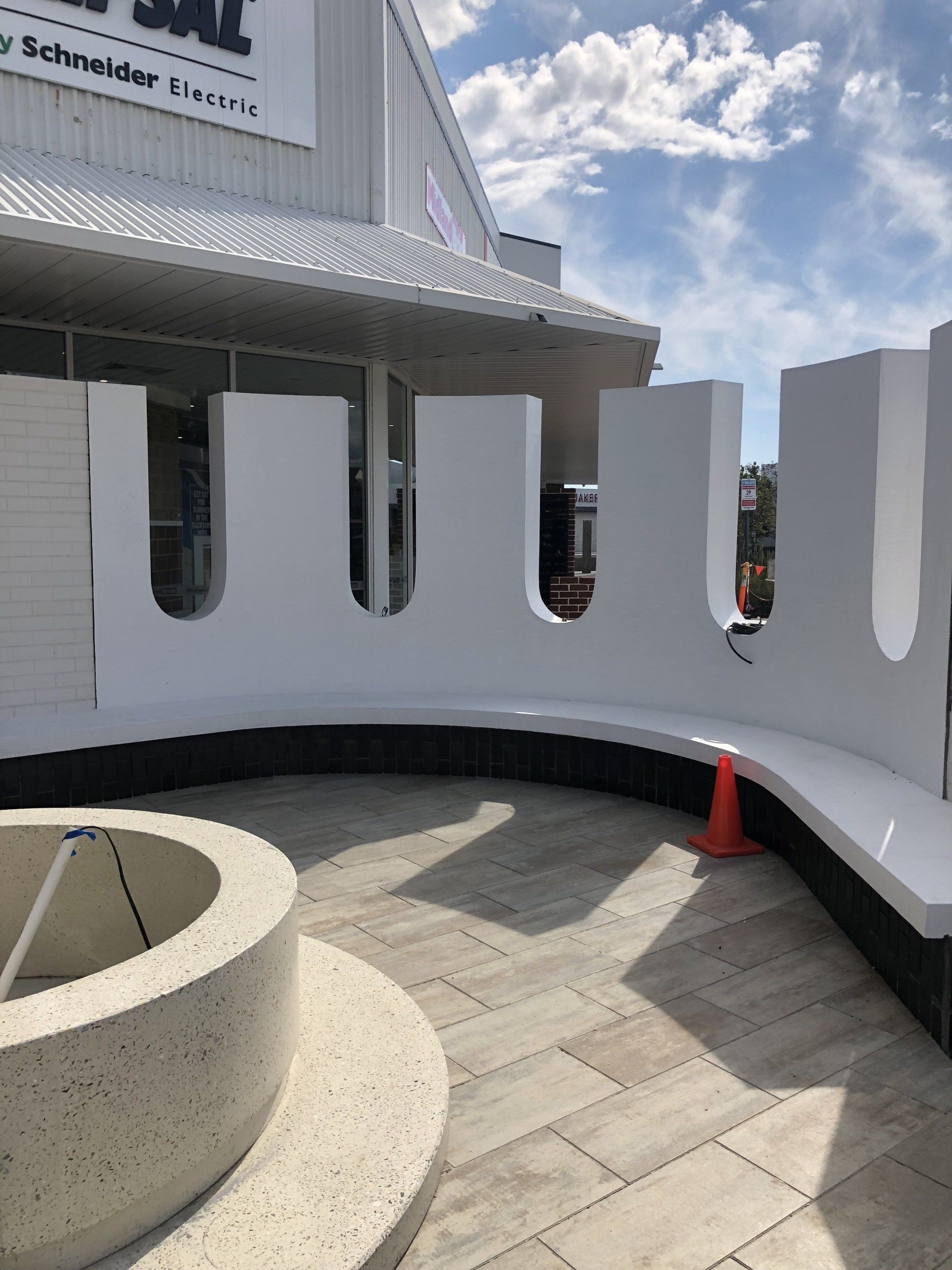 curved feature wall rendered