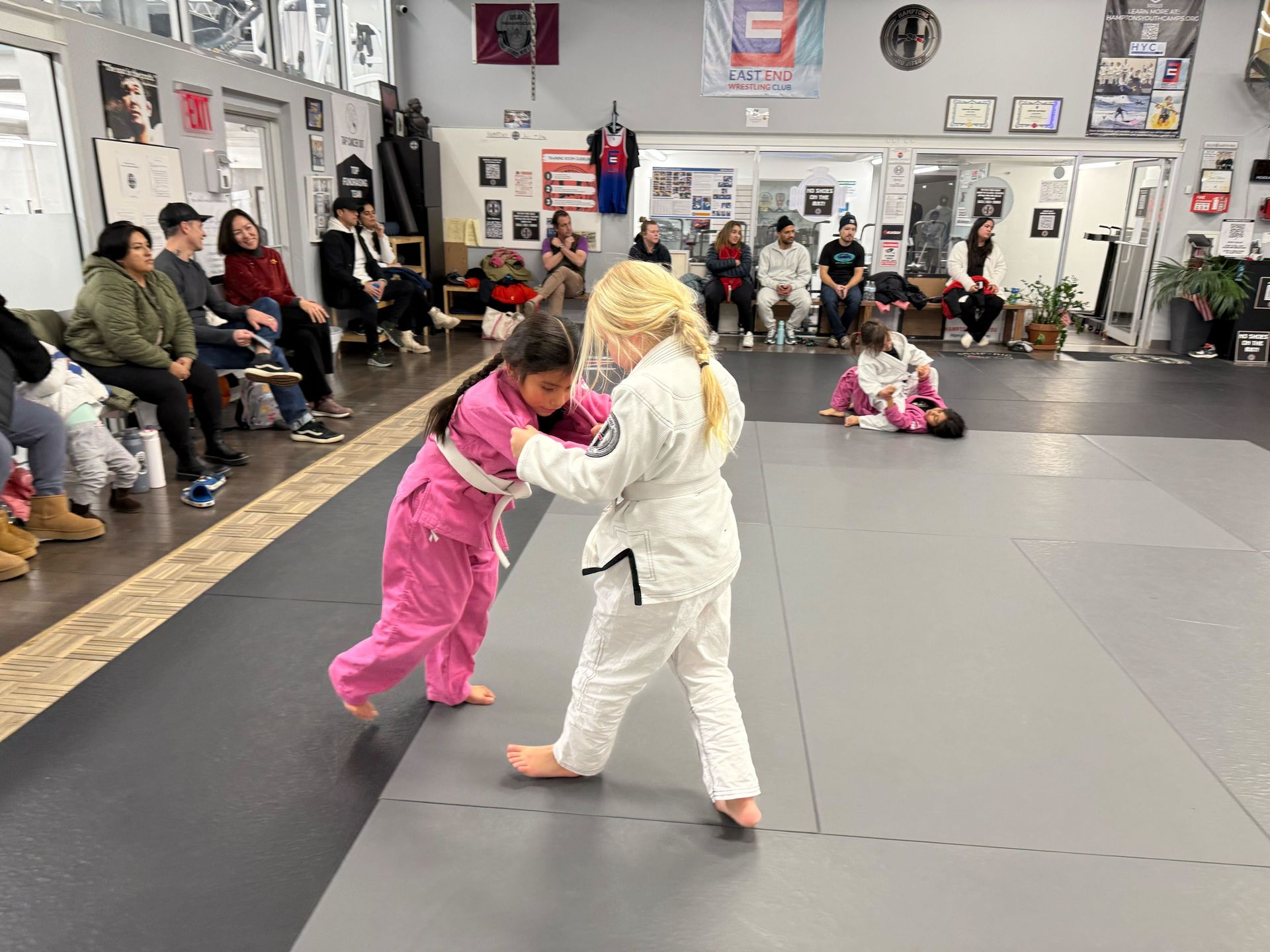 Kids and adults training Jiu-Jitsu at Hamptons Jiu-Jitsu in Southampton, NY for focus, and fitness.