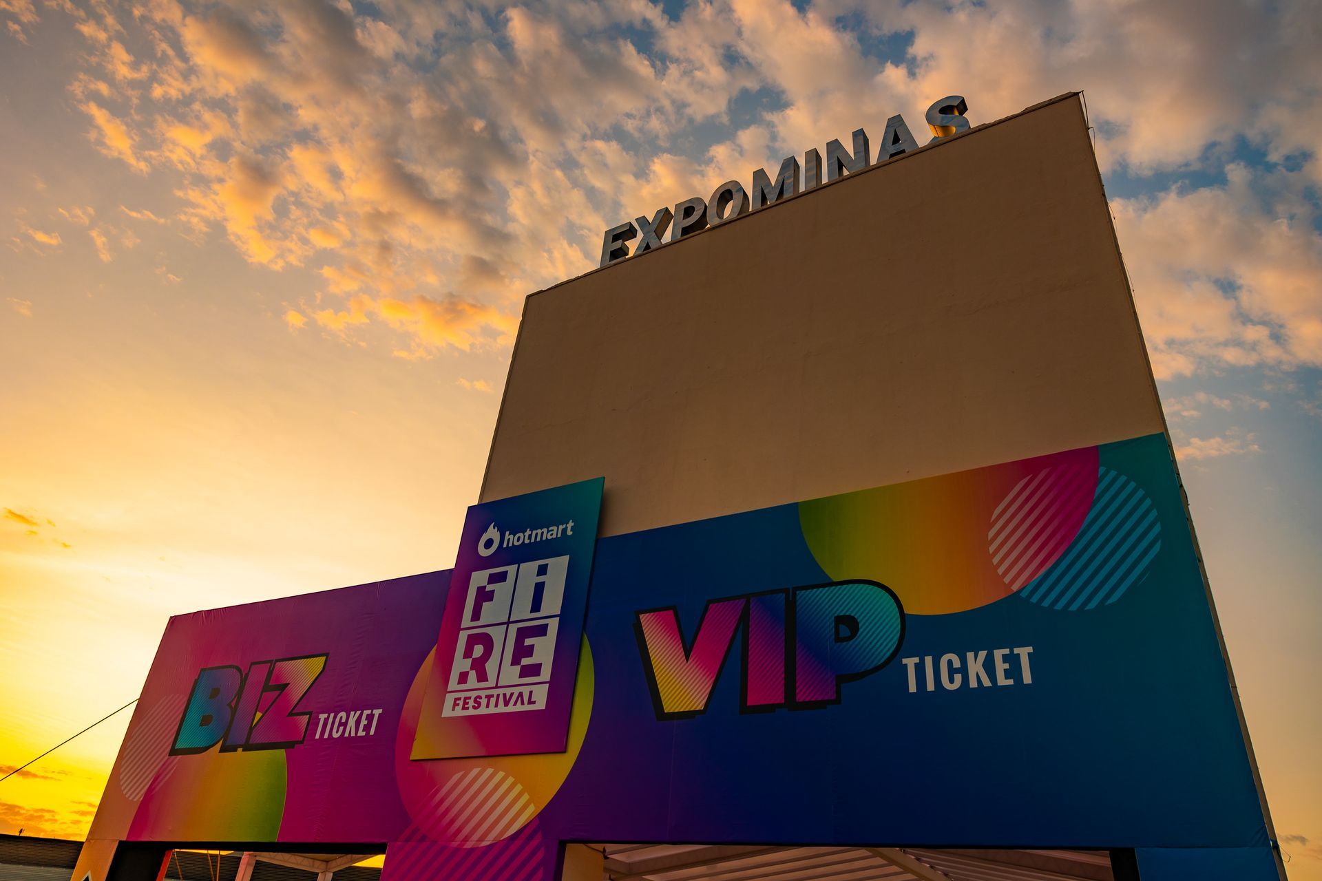 A building with a colorful sign that says vip ticket