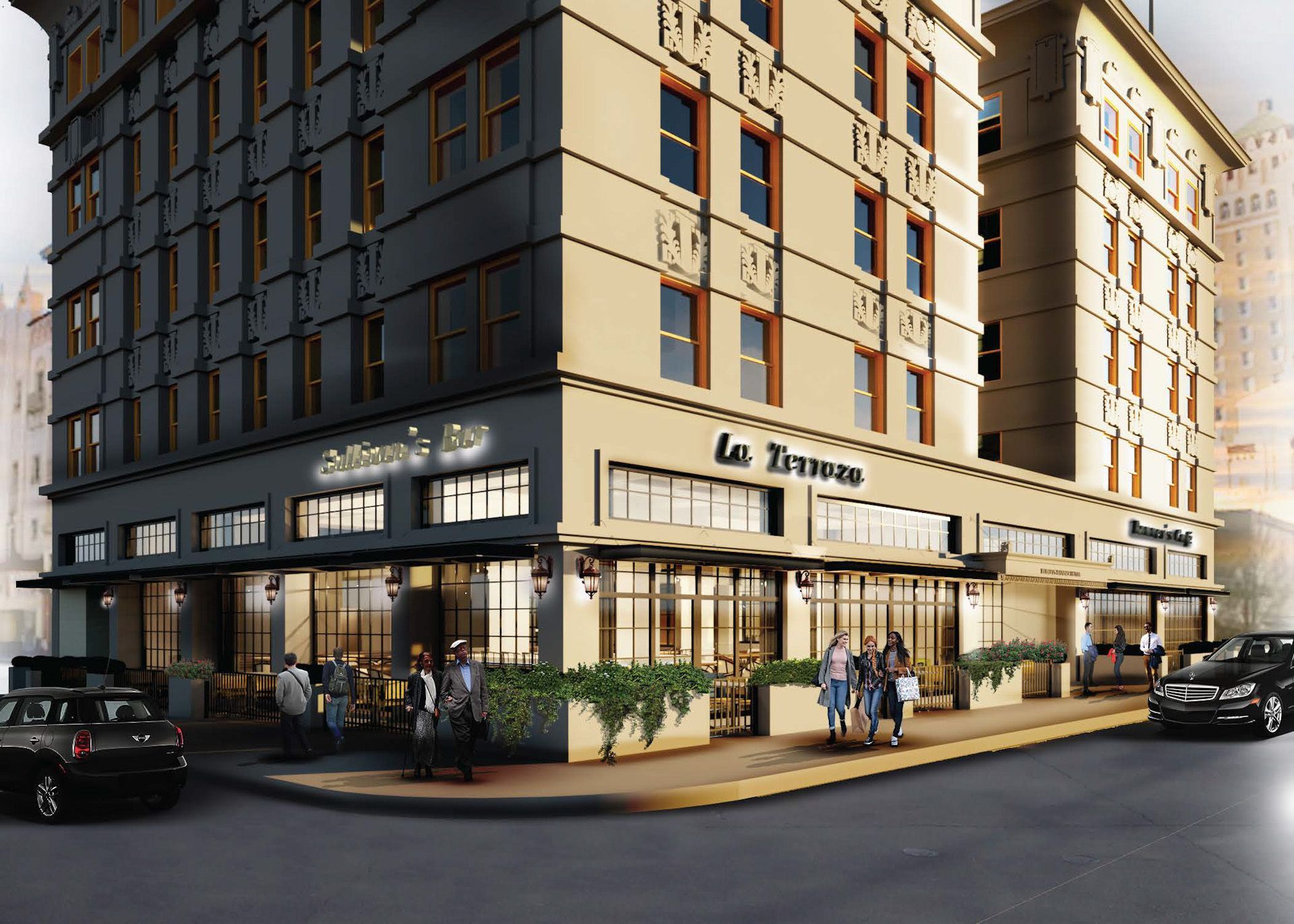 An artist 's impression of a hotel called la victoria