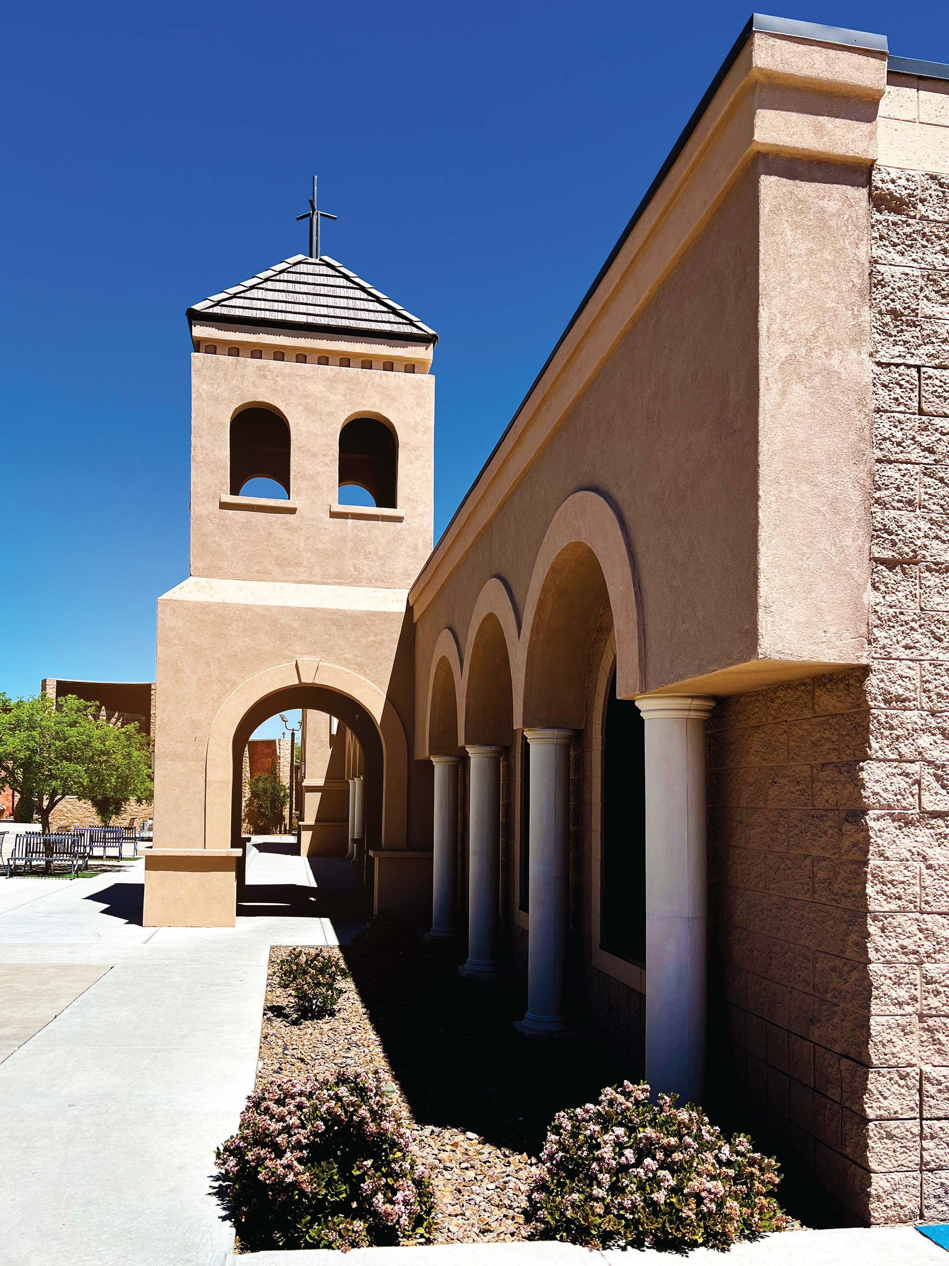A church with a cross on top of it
