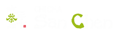 Two green stylized Chinese characters on a white background with a small red seal stamp between them