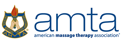 AMTA logo: torch in crest,