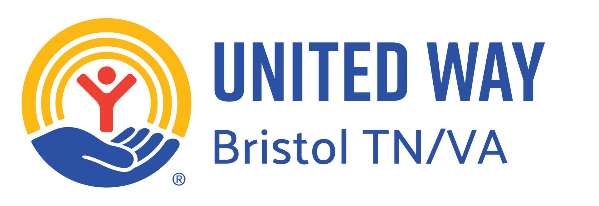 United Way logo with rainbow, hand, and stick figure. Text: