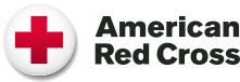 The American Red Cross logo featuring a red cross on a white circle next to the black text