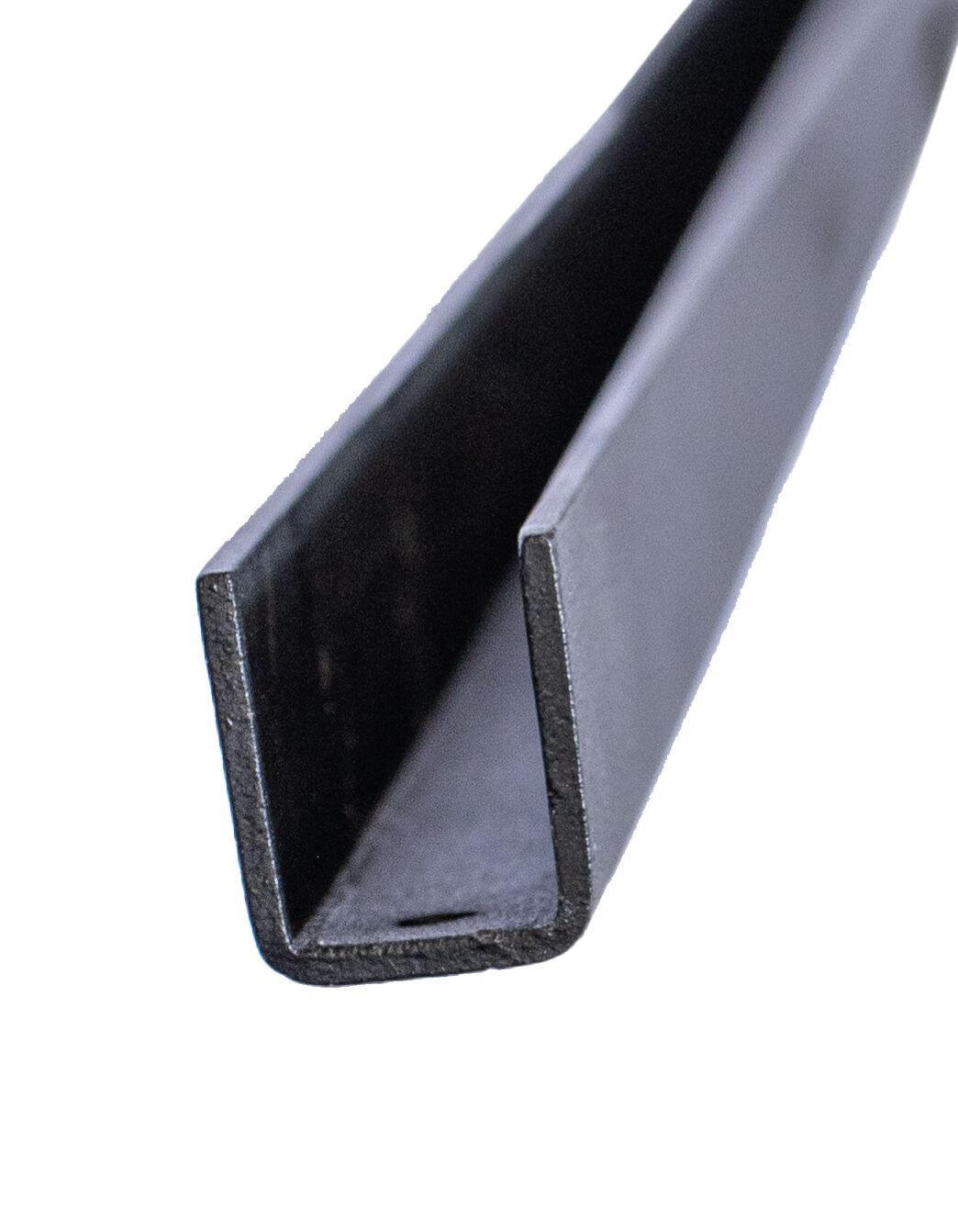 Black aluminum U-bracket for PrivacyPlus+ privacy panels