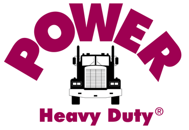 Power Heavy Duty logo with a magenta wordmark and a black truck in the center.