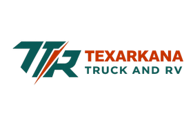 Texarkana Truck and RV logo in teal and orange on a white background