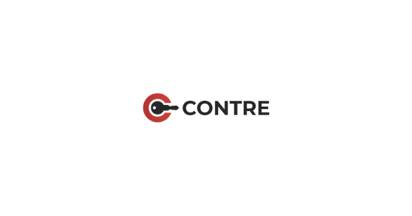 CONTRE logo in black and red on a white background