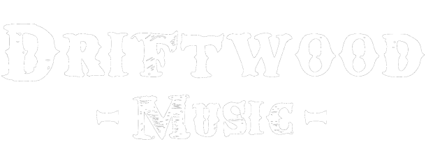 Faint white “DRIFTWOOD MUSIC” text on a light background