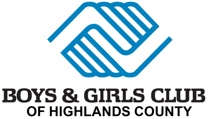 Blue Boys & Girls Club of Highlands County logo with intertwined hands and bold black text