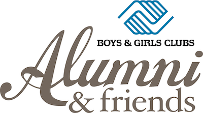 Boys & Girls Clubs Alumni & Friends logo in blue, gray, and brown text with a blue emblem