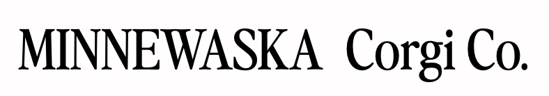 A black and white logo for minnewaska corgi co.