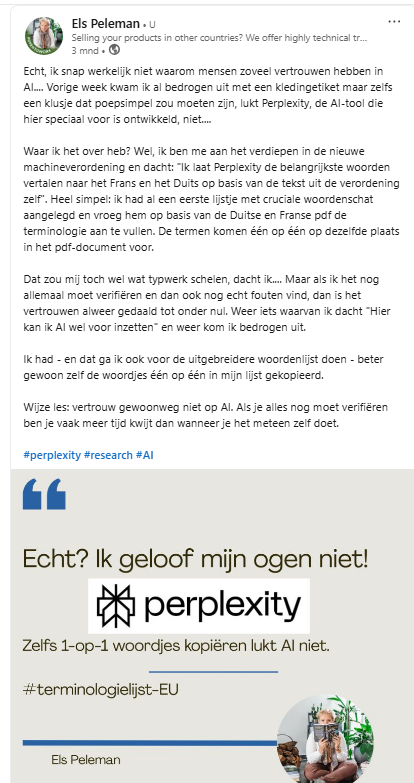AI slaagt er zelfs niet in om een eenvoudige terminologielijst aan te leggen.