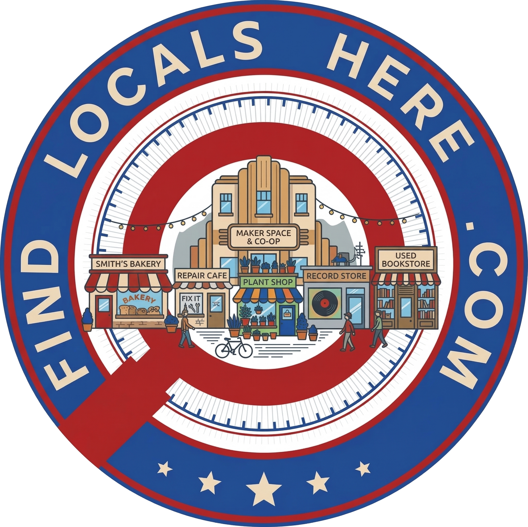 Find Locals Here logo.