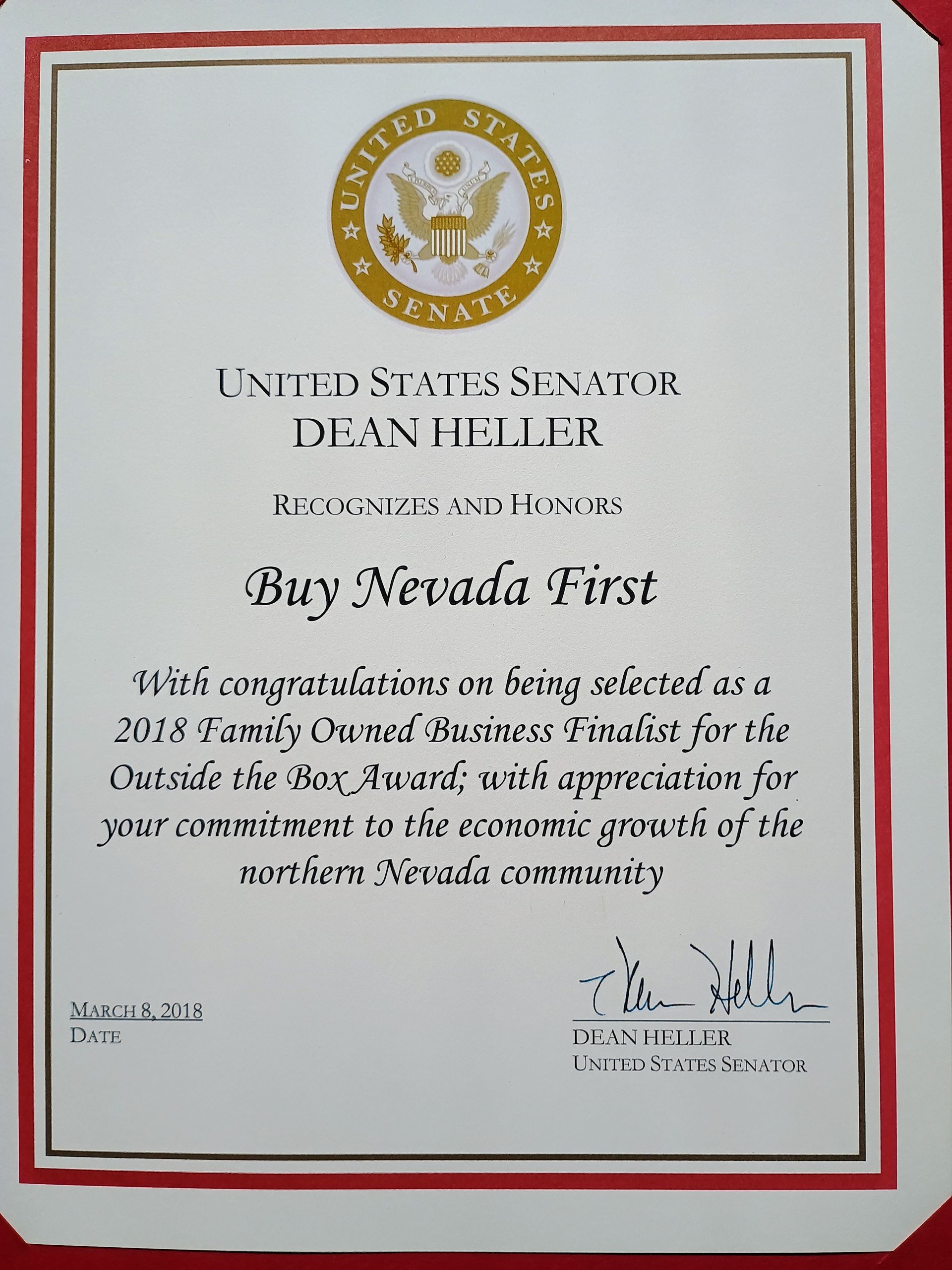 Senator recognition