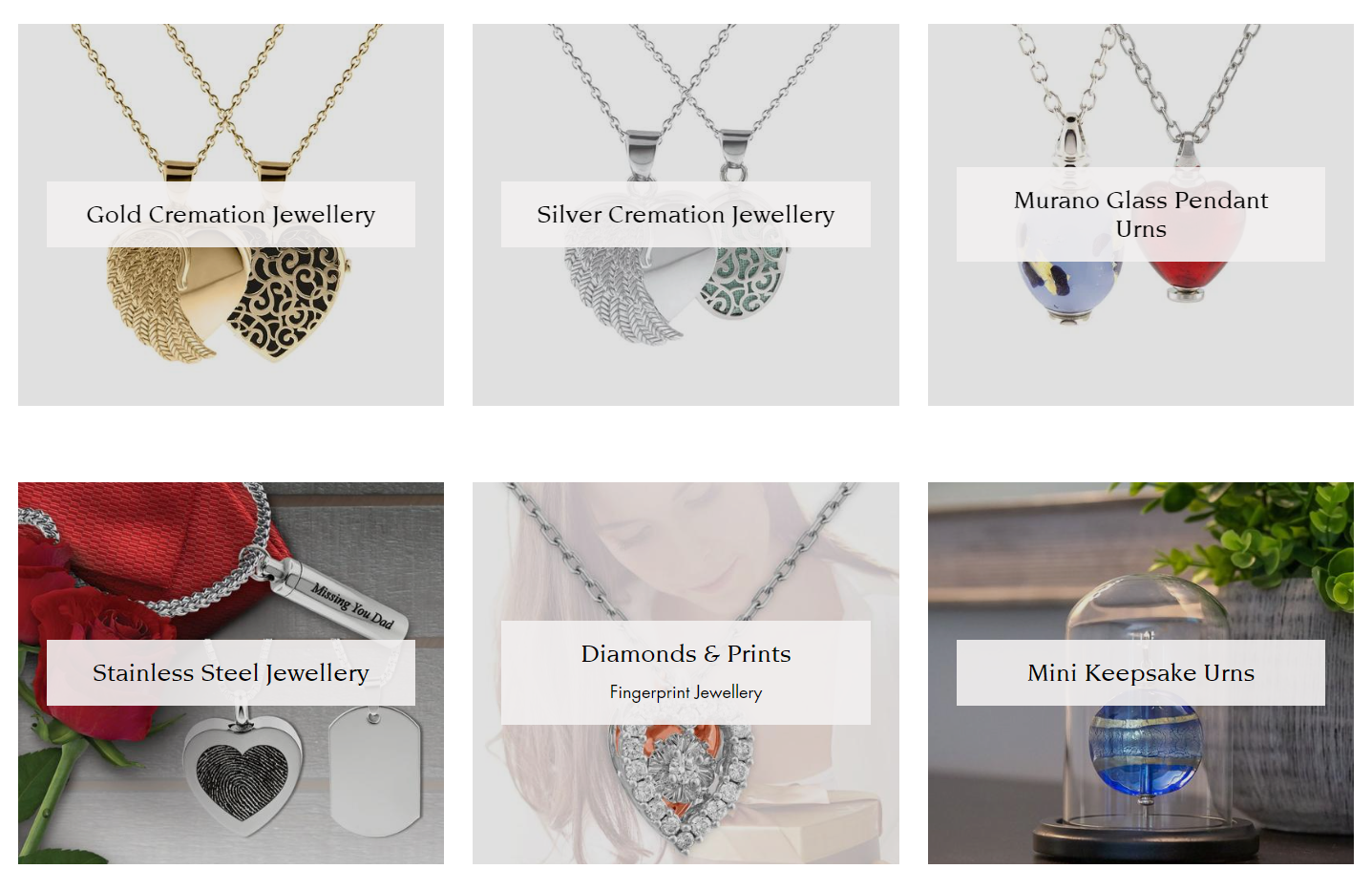 There are many different types of necklaces on the website.