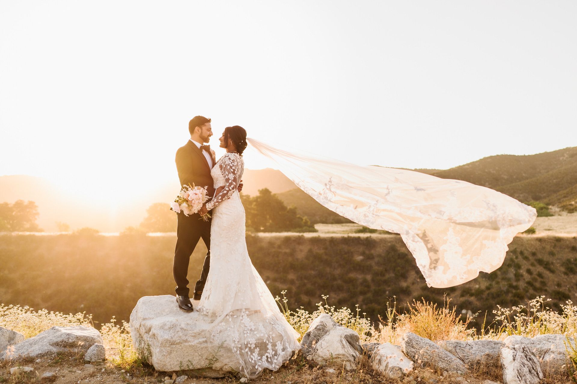 A couple on their wedding day