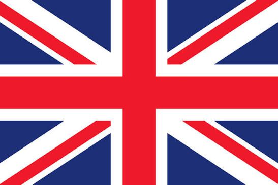 Vlag van het Verenigd Koninkrijk met het rood-wit-blauwe Union Jack-ontwerp