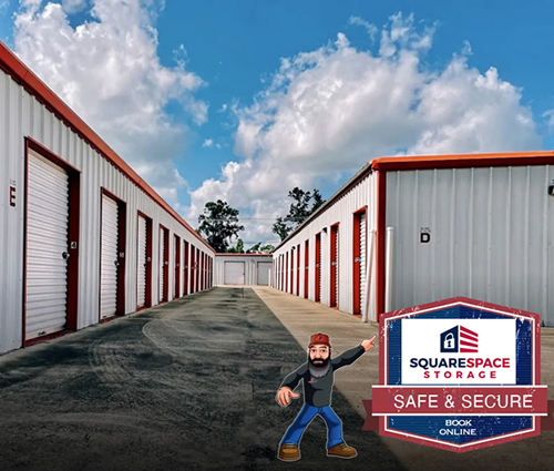 Storage units at Square Space Storage in Denham Springs, Louisiana