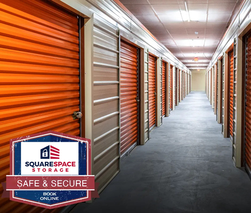 Indoor storage unit hallway at Square Space Storage in Hattiesburg, Mississippi