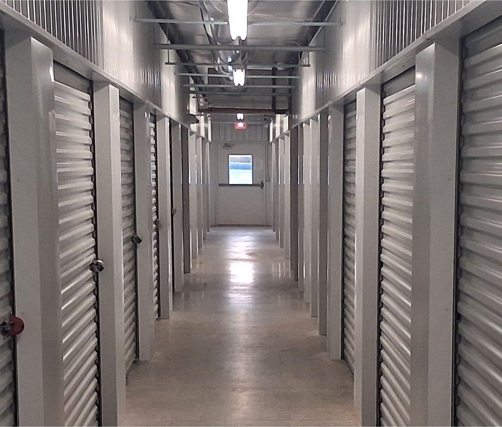 Climate-controlled indoor storage hallway in Livingston, TX