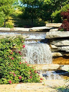 Garden with Water Falls — Highland, IN — Allen Landscape in Highland, LLC