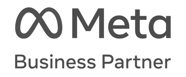 Meta Business Partner logo. Gray infinity symbol and