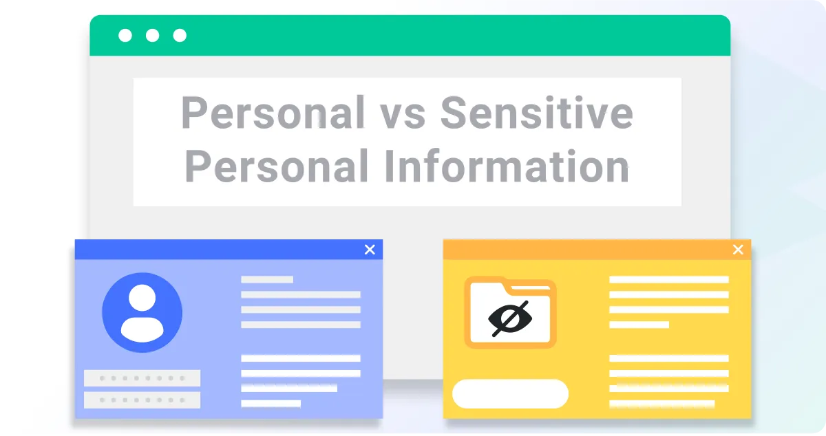 A computer screen with the words `` personal vs sensitive personal information '' on it.