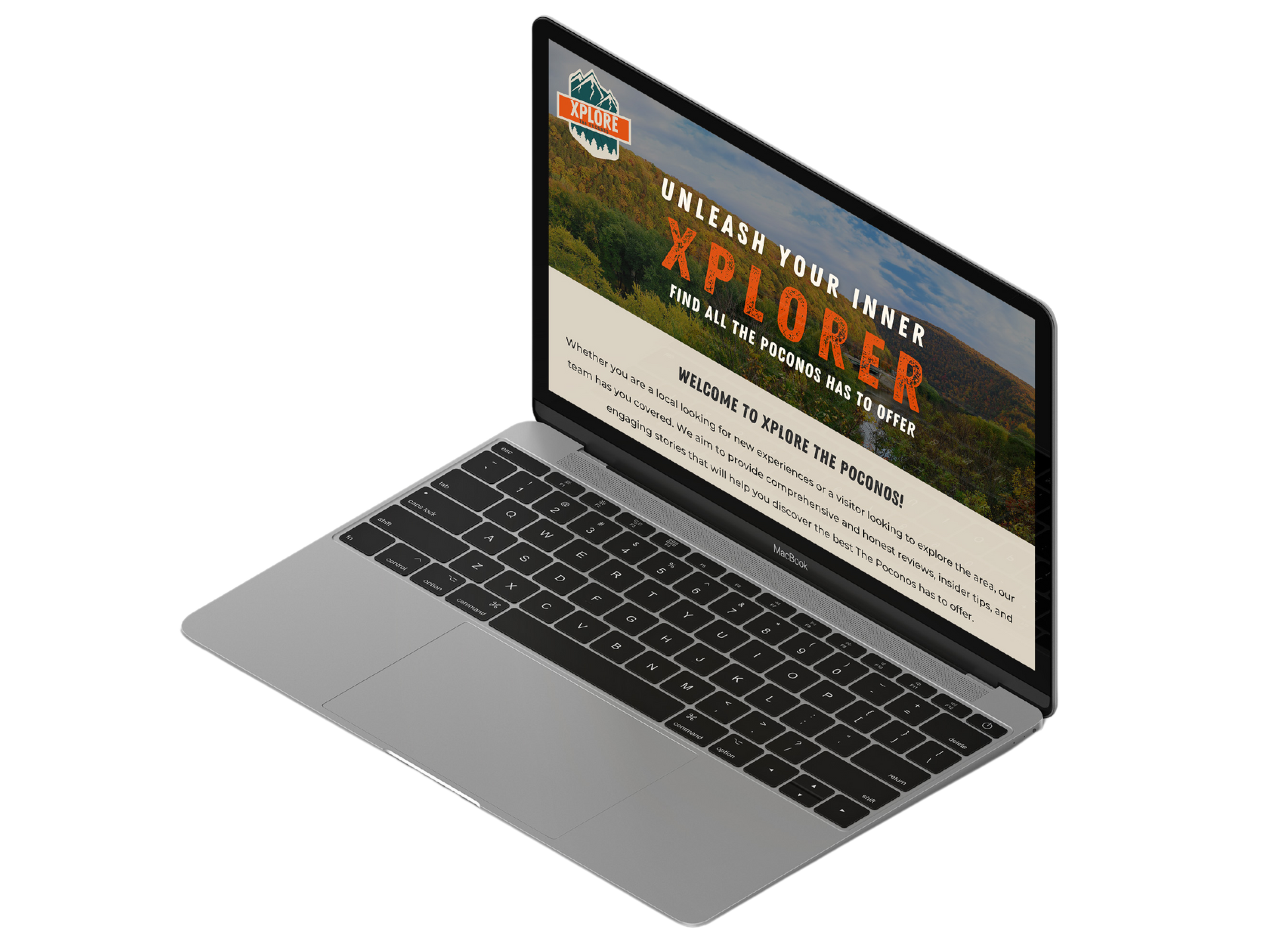 A laptop computer with a website on the screen.