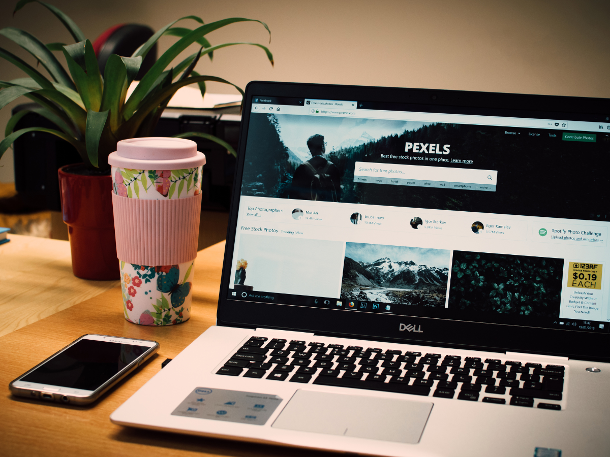 A dell laptop is open to a website called pearls A dell laptop is open to a website called pearls