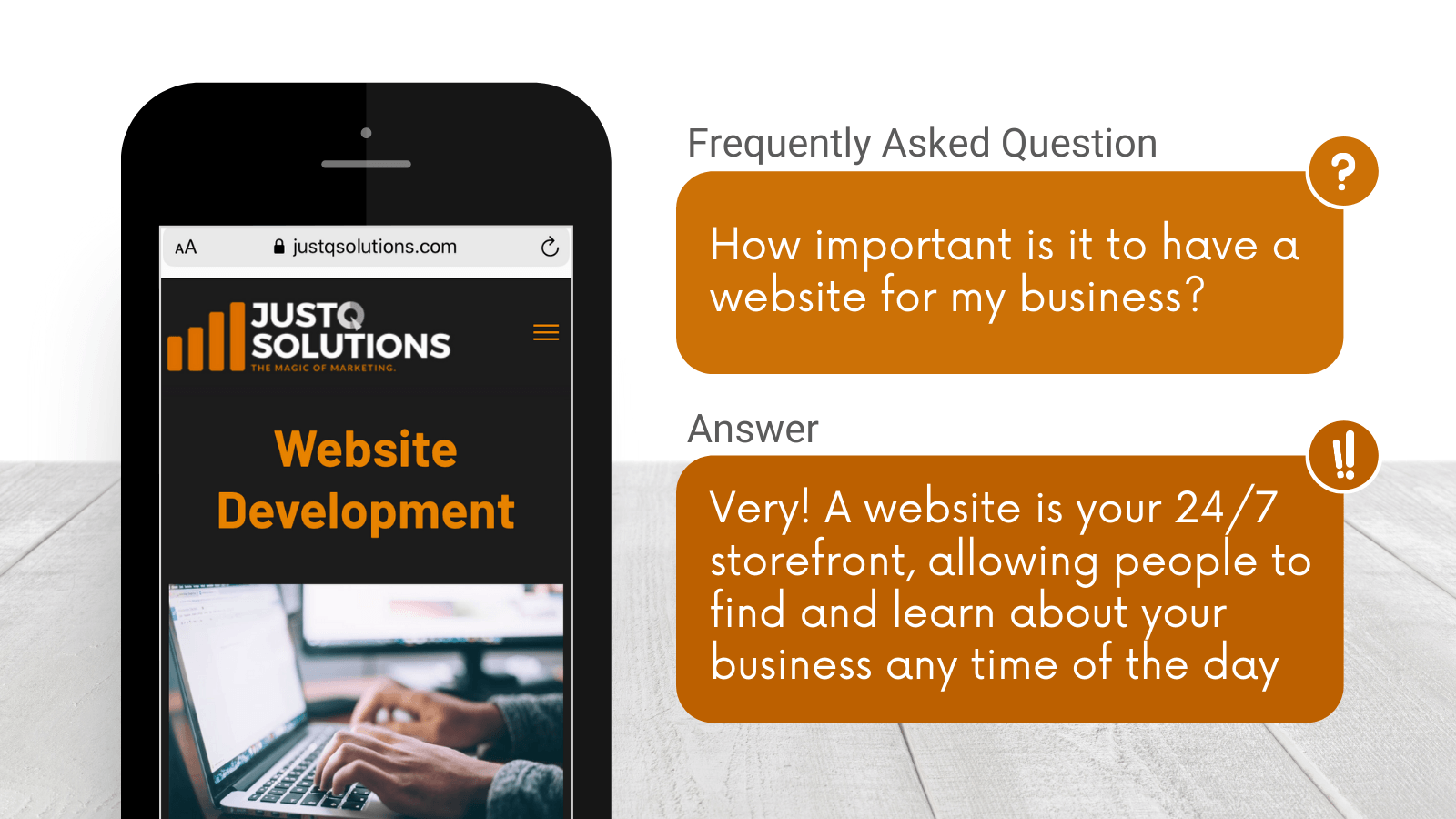 justQ Solutions, website design and development