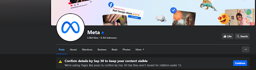 Facebook content confirmation notification. Facebook content confirmation notification.
