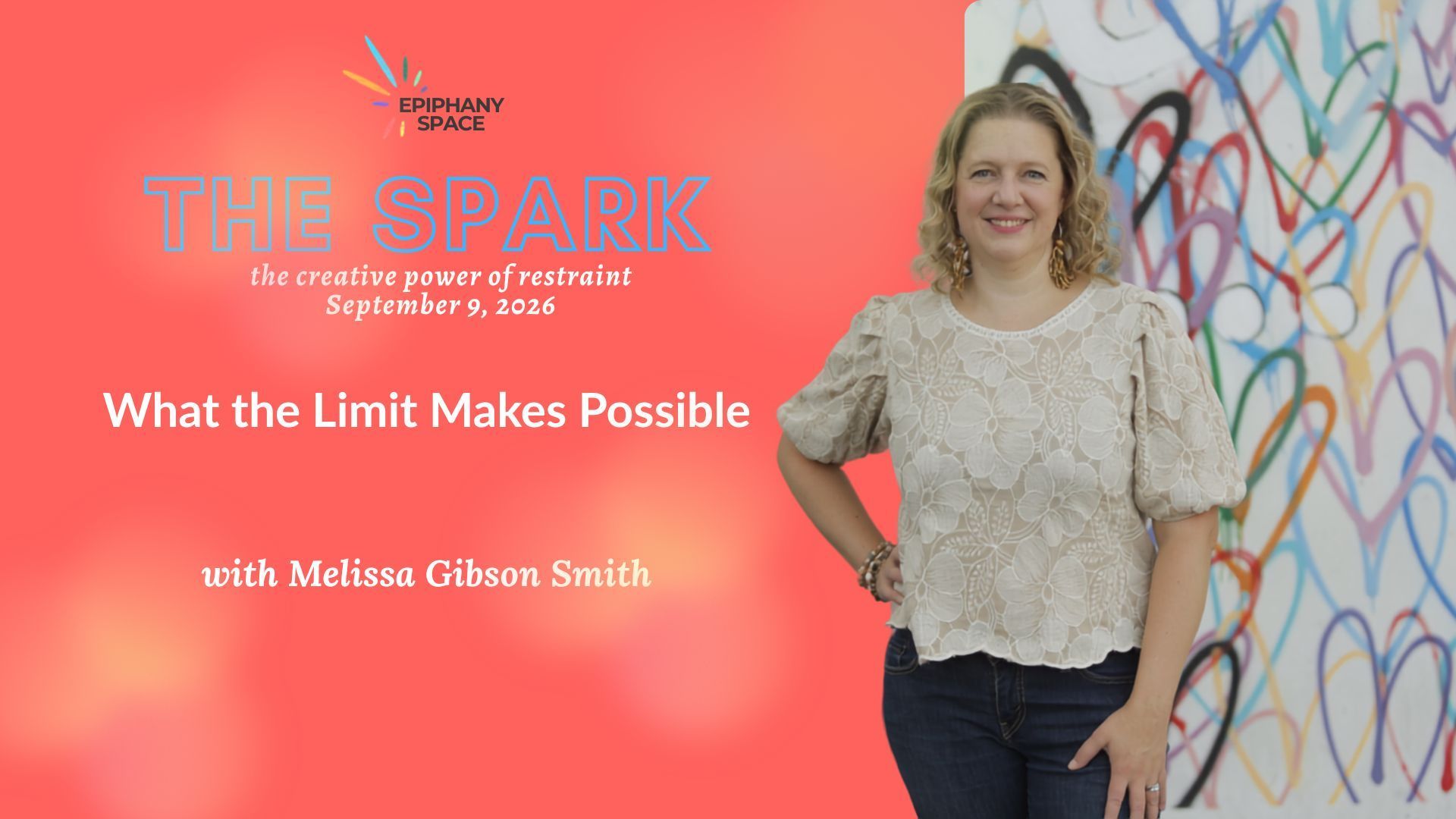 Melissa Gibson Smith with The Spark graphic about creative restraint