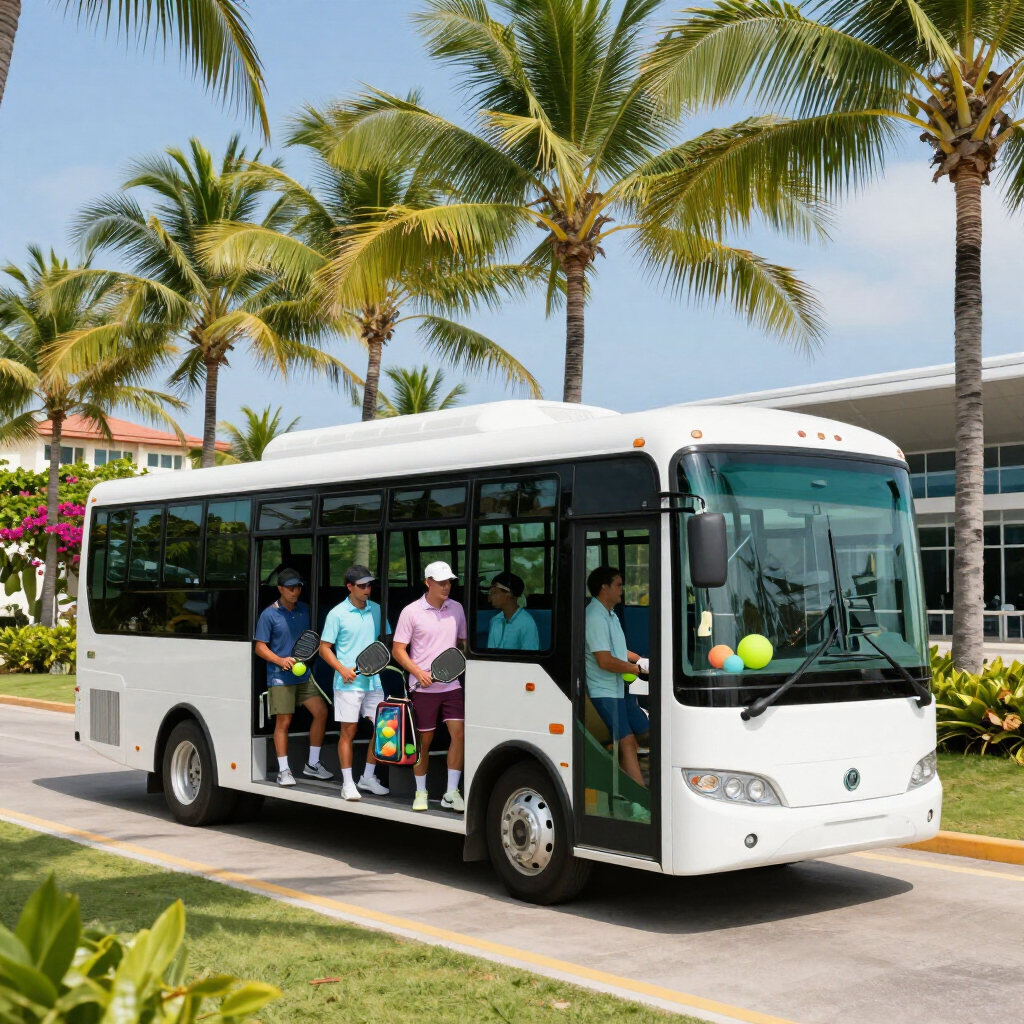 Minibus that transports tour participants