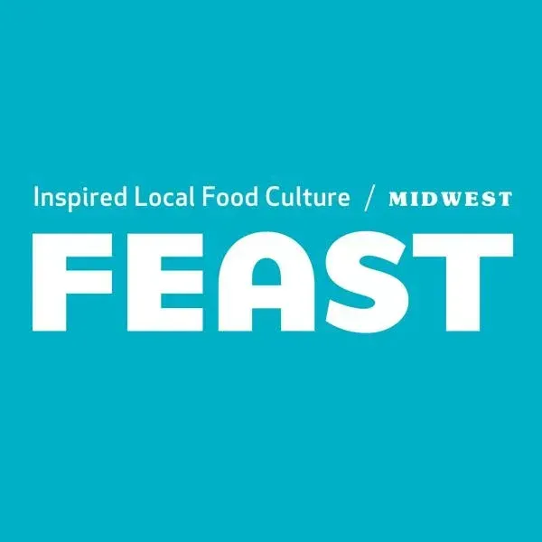 Teal magazine cover reading “Inspired Local Food Culture / Midwest FEAST”