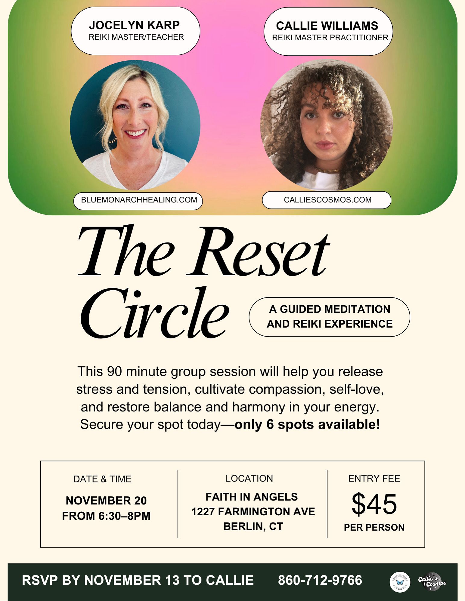 Group Reiki event flyer

