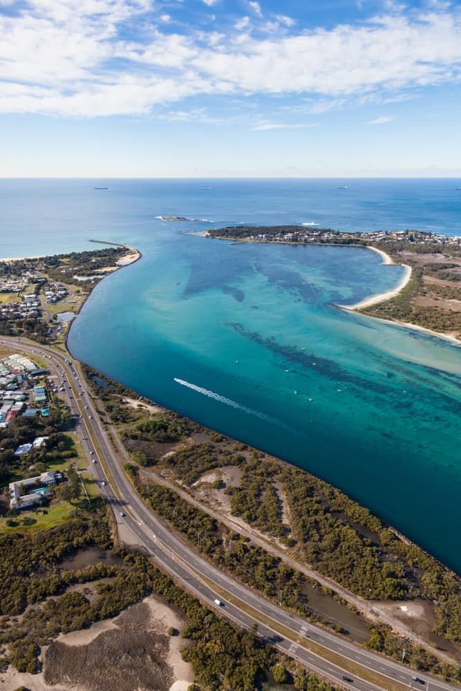 Aerial View Of Swansea Channel At The Mouth Of Lake Macquarie - Leading Building Company in Cooranbong, NSW