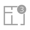 Floor plan icon with a notification badge displaying the number 3.