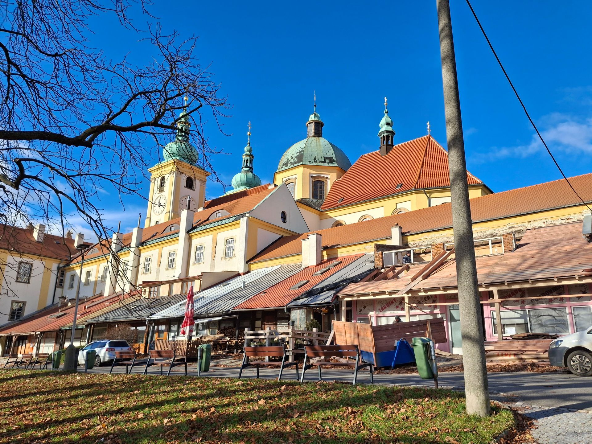 Baroque Holy Trinity Column UNESCO monument on Upper Square in Olomouc, Moravia