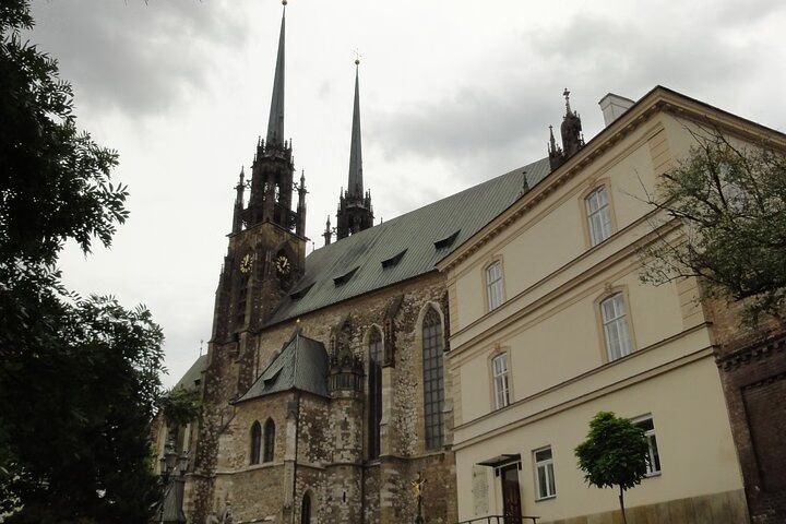 Brno Freedom Square with the black granite astronomical clock