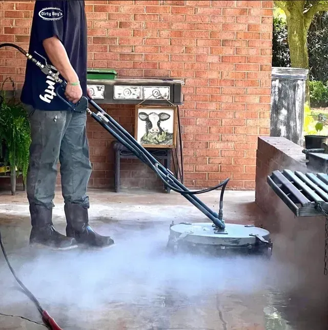 thorough Pressure washing the floor