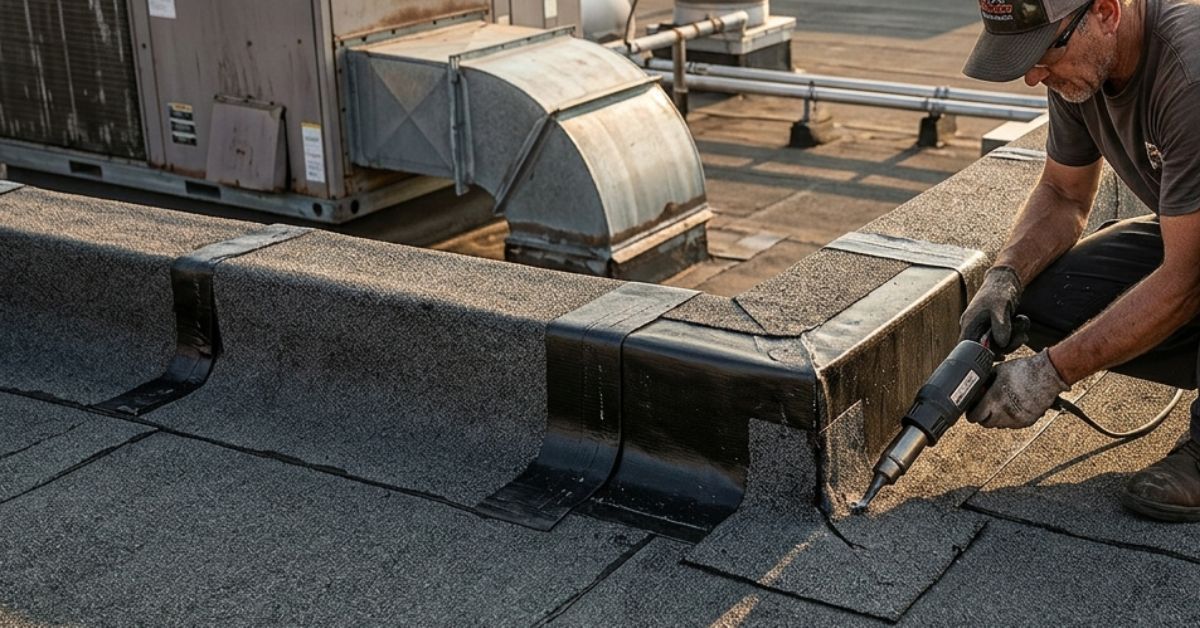 Modified bitumen commercial roofing system with textured granule surface