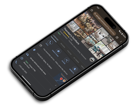 Smartphone displaying a Google Maps listing for 