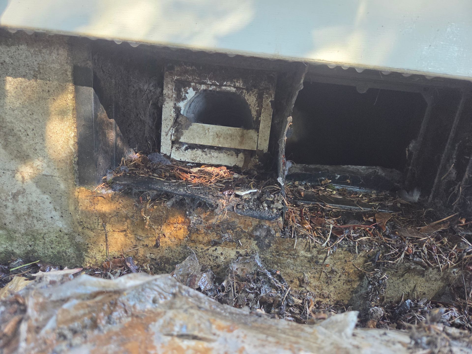 Broken vent screen at an apartment complex in South East Portland, Oregon