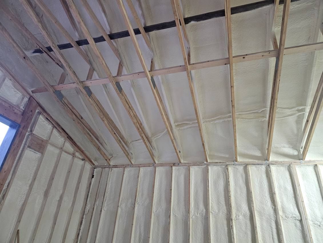 A room with a lot of foam on the walls and ceiling.