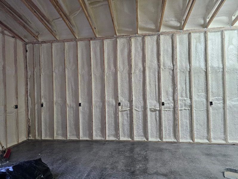 A room with a lot of foam on the walls and ceiling.