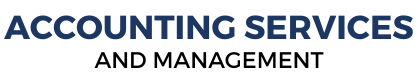 a logo for accounting services and management on a white background .