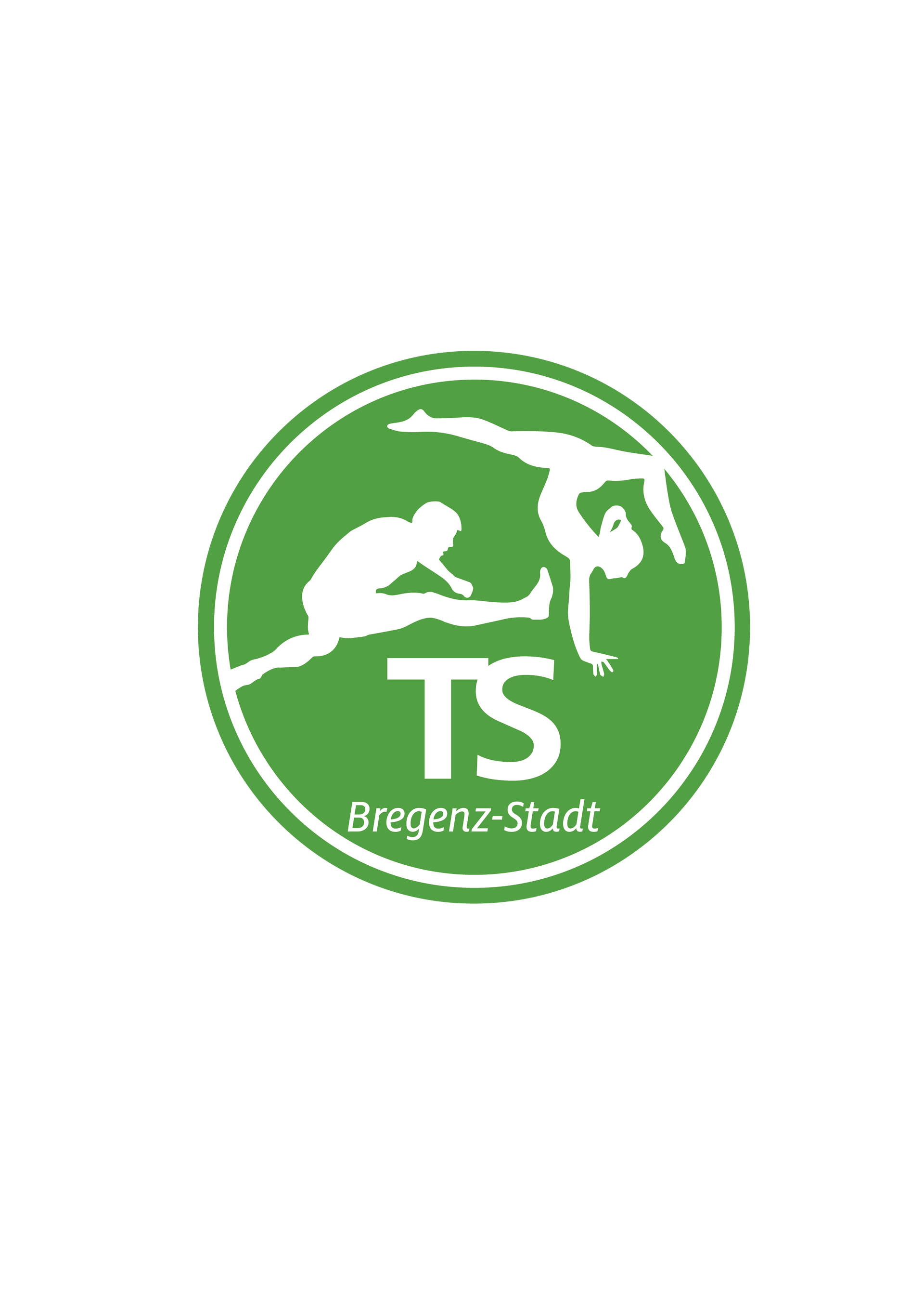 Ein grünes Logo mit zwei Personen, die im Kreis einen Handstand machen.